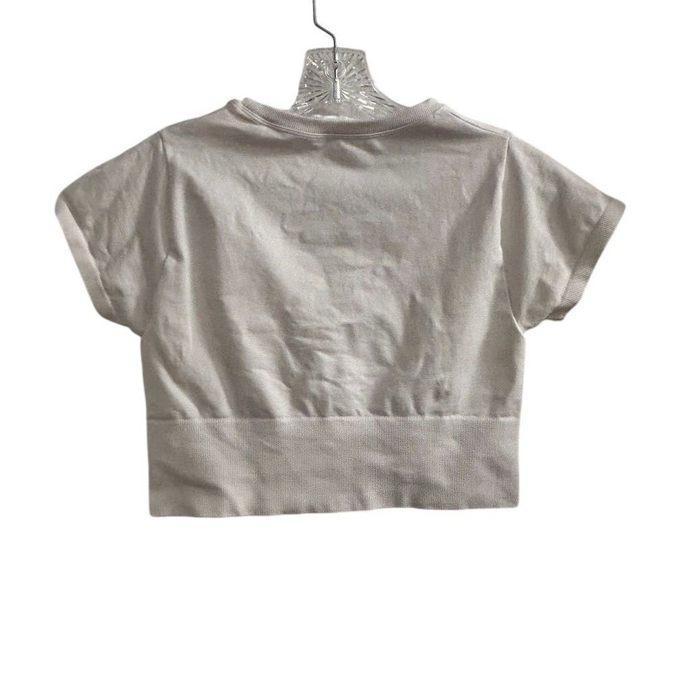 Offline by Aerie Women's White Cropped Crew Neck T-Shirt Size M Casual Top y2k - Picture 5 of 8